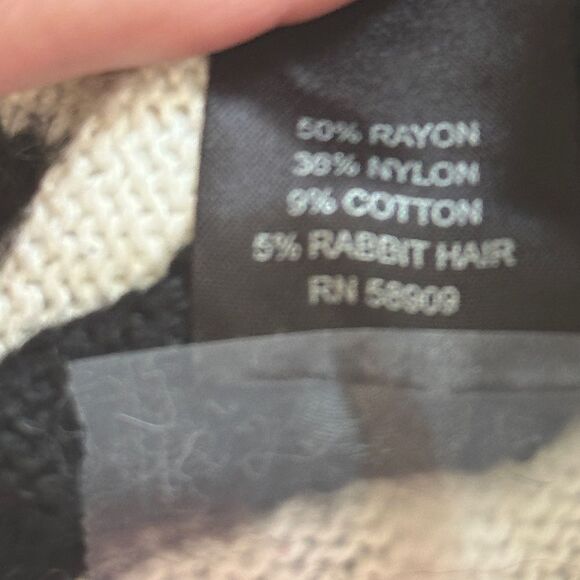 Cremiuex (Daniel) Black-And Off-White Short Sleeve Sweater Round Neckline Sz L - Picture 7 of 8